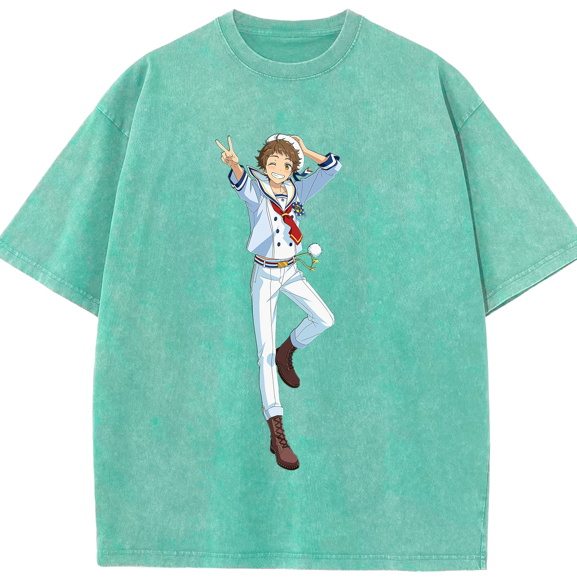 （画像用） あんさんぶるスターズ! Ensemble Stars 綿100% ヴィンテージ風 半袖Tシャツ（フロントプリント）